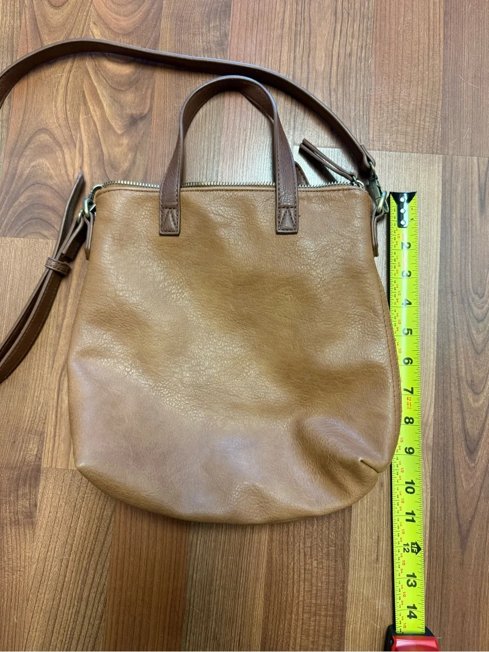 Antik Kraft Cognac Brown Leather Crossbody Tote